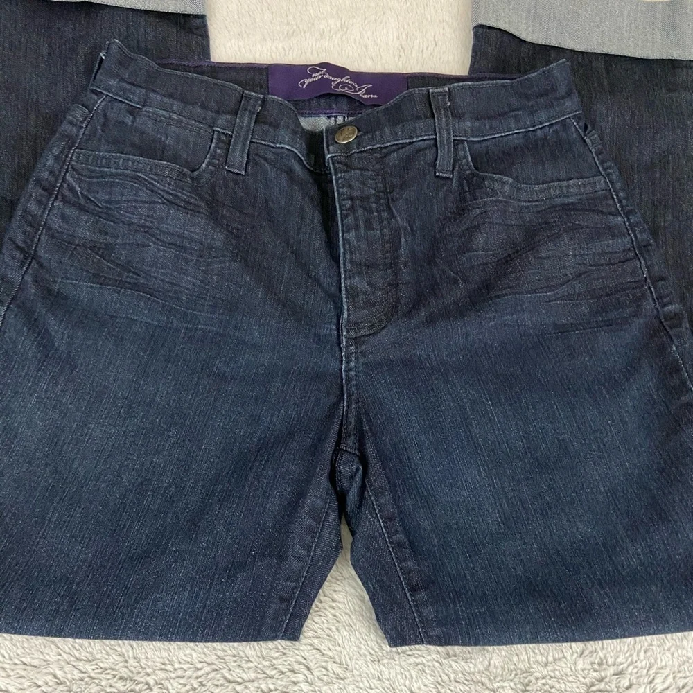 NYDJ Dark Rinse Cuffed Stretch Denim Capris 4P